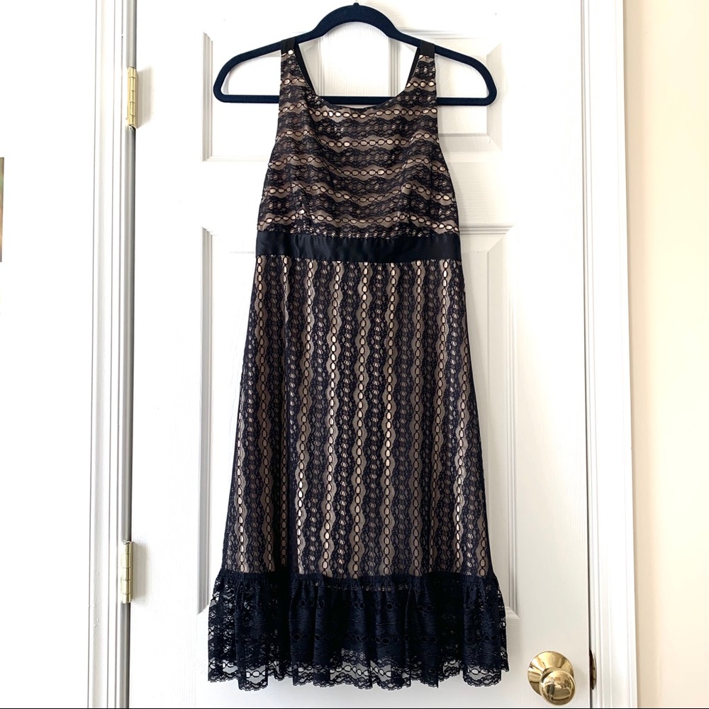 Milly of New York Black Lace Silk Dress